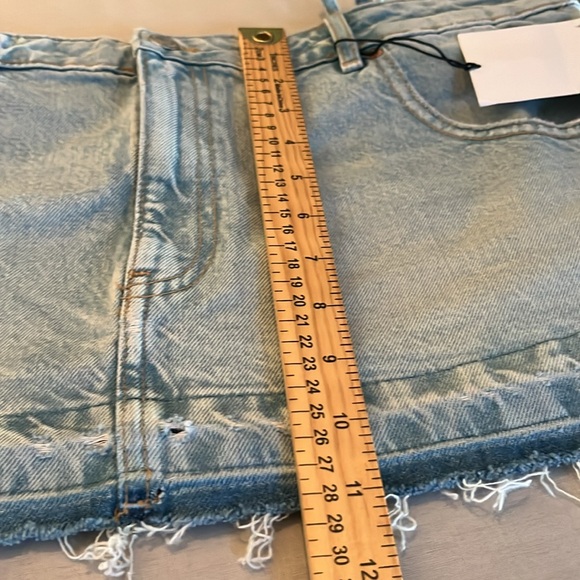 ZARA TRF Denim Skirt Effect Crop Top Size L NWT - Picture 7 of 7